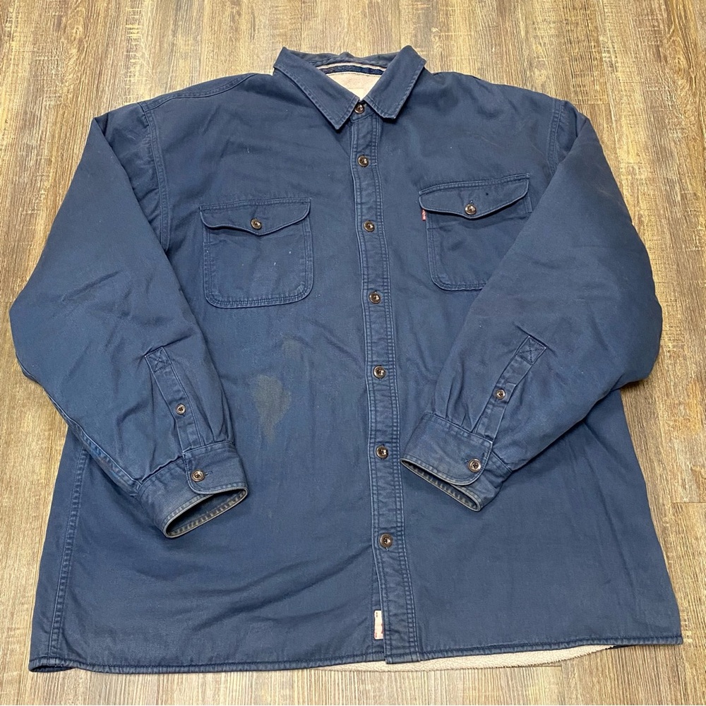 Levi's Men's Sherpa Blue Button Up Insulated/fleece Outdoor Chore Jacket Size 3X - Picture 7 of 16